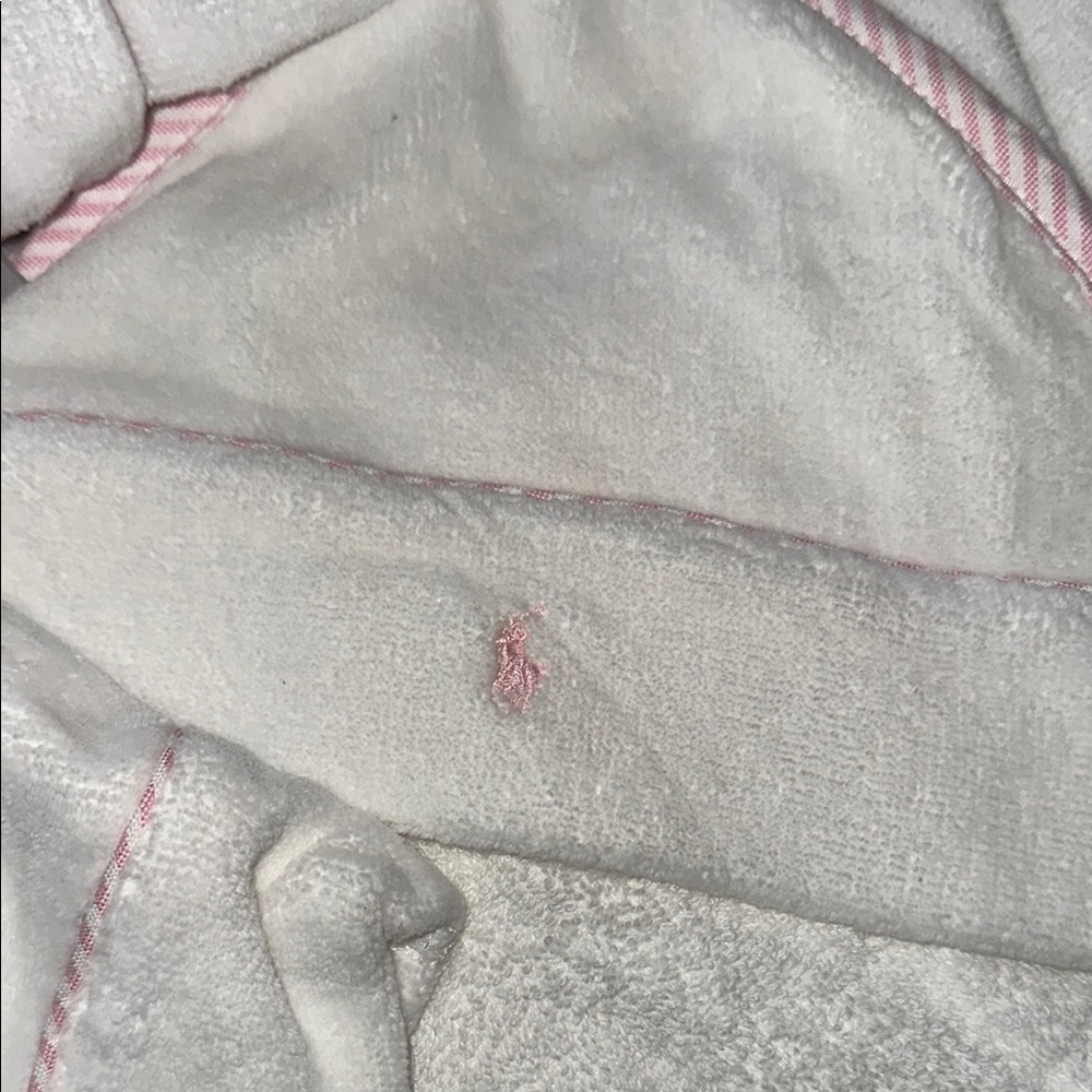 NWOT Ralph Lauren Kids White and Pink 3pc Matching Robe Set, includes box - Picture 5 of 16